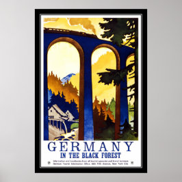 Retro vintage afbeelding reis Duitsland afdrukken Poster