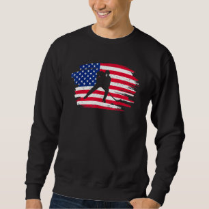 Retro Vintage Amerikaanse Vlag Hockey 4 juli Trui