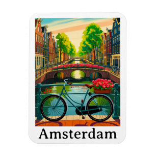 Retro Vintage Amsterdam Holland Kanaal Stad Reizen Magneet