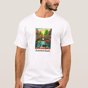 Retro Vintage Amsterdam Holland Kanaal Stad Reizen T-shirt