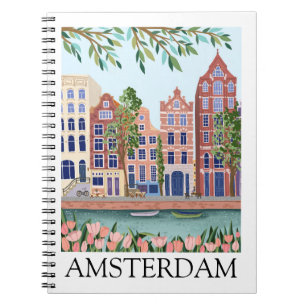 Retro Vintage Amsterdam Nederland Architectuur Notitieboek