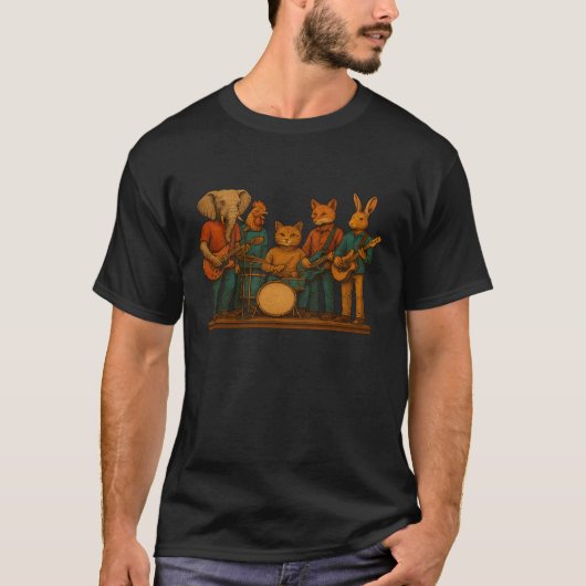 Retro Vintage Animal Band T-Shirt (Voorkant)