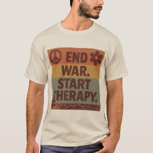 Retro Vintage Anti-Oorlog Vredes Grafische T-Shirt