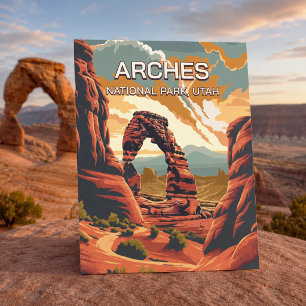 Retro Vintage Arches Nationaal Park Utah Amerika Briefkaart