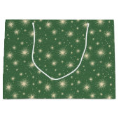 Retro Vintage Atomic Starbursts on Green Groot Cadeauzakje (Voorkant)