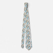 Retro Vintage Atomkatten Zwart Turquoise Wit Stropdas (Achterkant)