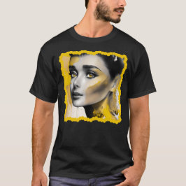 retro vintage audrey yellow gold colors 1 t-shirt