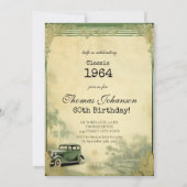 Retro Vintage Auto 60e Vader Verjaardagsfeest Kaart (Achterkant)