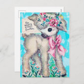 Retro vintage baby's eerste Pasen kaart (Voorkant / Achterkant)
