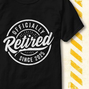 Retro Vintage Badge Officieel Met Pensioen Sinds 2 T-shirt