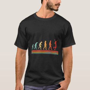 Retro Vintage Badminton Speler Evolutie T-shirt