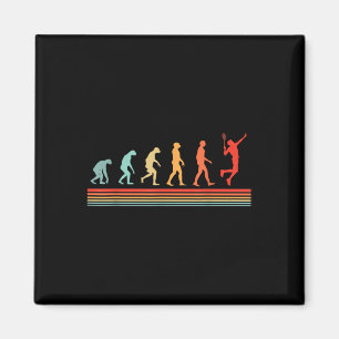 Retro Vintage Badmintonspeler Evolutie Magneet