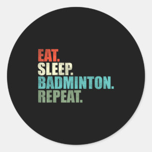 Retro Vintage Badmintonspeler  Ronde Sticker