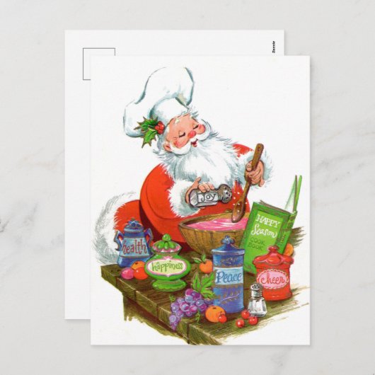 retro vintage Bakken Sinterklaas Vakantie Feestdagenkaart (Voorkant / Achterkant)