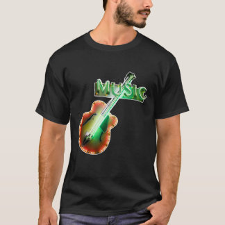 Retro Vintage Basgitaar Muzieknu Neonreclame in Gr T-shirt