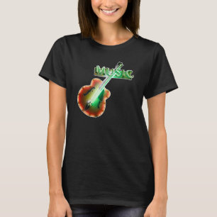 Retro Vintage Basgitaar Muzieknu Neonreclame in Gr T-shirt
