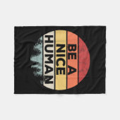 Retro Vintage Be A Nice Human  Fleece Deken (Voorkant (Horizontaal))