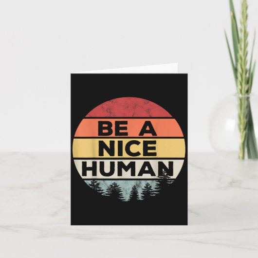 Retro Vintage Be A Nice Human  Kaart (Voorkant)