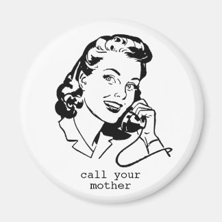 Retro Vintage Bel Moeder Grappige Magneet