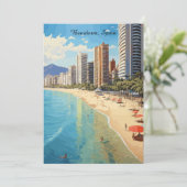 Retro Vintage Benidorm Spain Travel Mediterranean Kaart (Staand voorkant)
