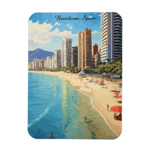 Retro Vintage Benidorm Spanje Reis Mediterrane Magneet