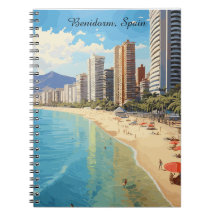 Retro Vintage Benidorm Spanje Reis Mediterrane