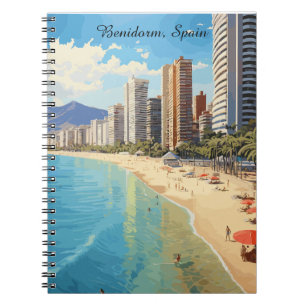 Retro Vintage Benidorm Spanje Reis Mediterrane Notitieboek