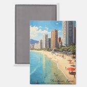 Retro Vintage Benidorm Spanje Reizen Middellandse Magneet (Voorkant / Achterkant)