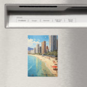 Retro Vintage Benidorm Spanje Reizen Middellandse Magneet (Insitu (Vaatwasser))