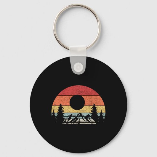 Retro Vintage Berg Kamperen Wandel  Sleutelhanger (Voorkant)