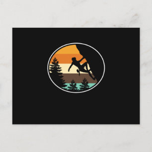 Retro Vintage Bergbeklimmer Rotsklimmer Liefhebber Uitnodiging Briefkaart
