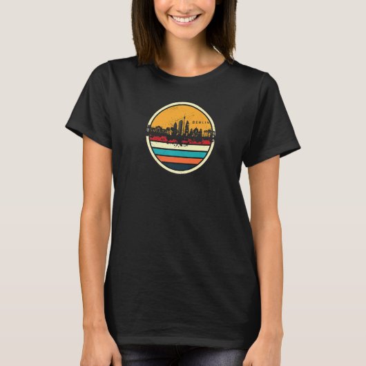 Retro Vintage Berlin Skyline Shirt Berlin City (Voorkant)