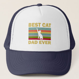 Retro Vintage Best Cat Dad Ever Trucker Pet