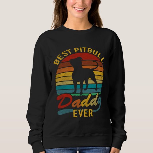 Retro Vintage Best Pitbull Daddy Ever Trui (Voorkant)