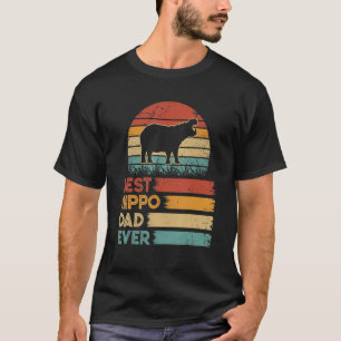 Retro Vintage Beste Hippo Pap Ooit Dieren T-shirt