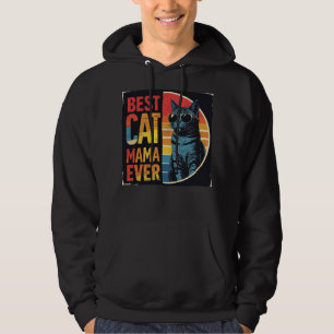Retro Vintage Beste Kat Mama Ooit Funny Cat Lover Hoodie