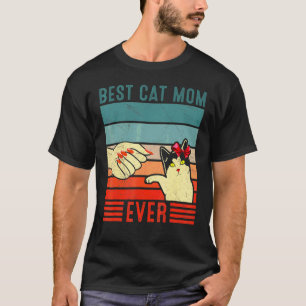 Retro Vintage Beste Kat Moeder Ooit Vuist Bump  Ka T-shirt