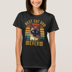 Retro Vintage Beste Kat Vader Ooit Vaderdag Siames T-shirt