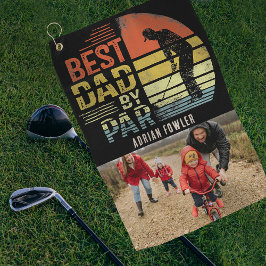 Retro Vintage Beste Papa door Par Foto Aangepaste Golfhanddoek