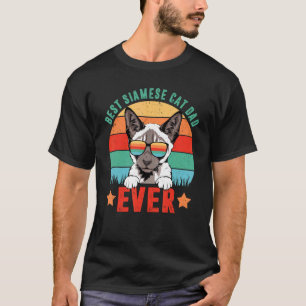 Retro Vintage Beste Siamese Kat Ooit Papa Vaderdag T-shirt
