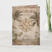 Retro Vintage Bestemming Huwelijk Paspoort QR Code (Voorkant)
