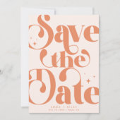 Retro Vintage Bewaar de datum foto | Terracotta  Aankondiging (Voorkant)