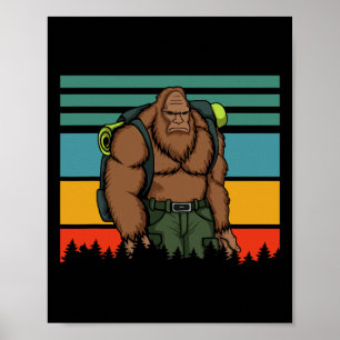 Retro Vintage Bigfoot Kostuum Wandelende Overeenko Poster