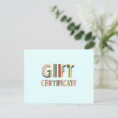 Retro Vintage Blauwe Cadeaubon (Staand voorkant)