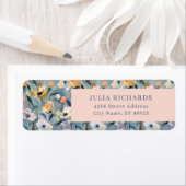 Retro Vintage Bloem Retouradres Label (Insitu)