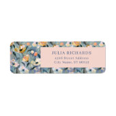 Retro Vintage Bloem Retouradres Label (Voorkant)