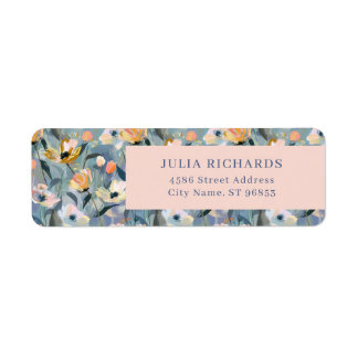 Retro Vintage Bloem Retouradres Label