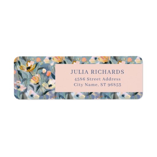 Retro Vintage Bloem Retouradres Label (Voorkant)