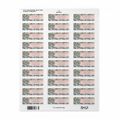 Retro Vintage Bloem Retouradres Label (Full Sheet)