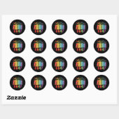 Retro Vintage Bloemen Ronde Sticker (Vel)